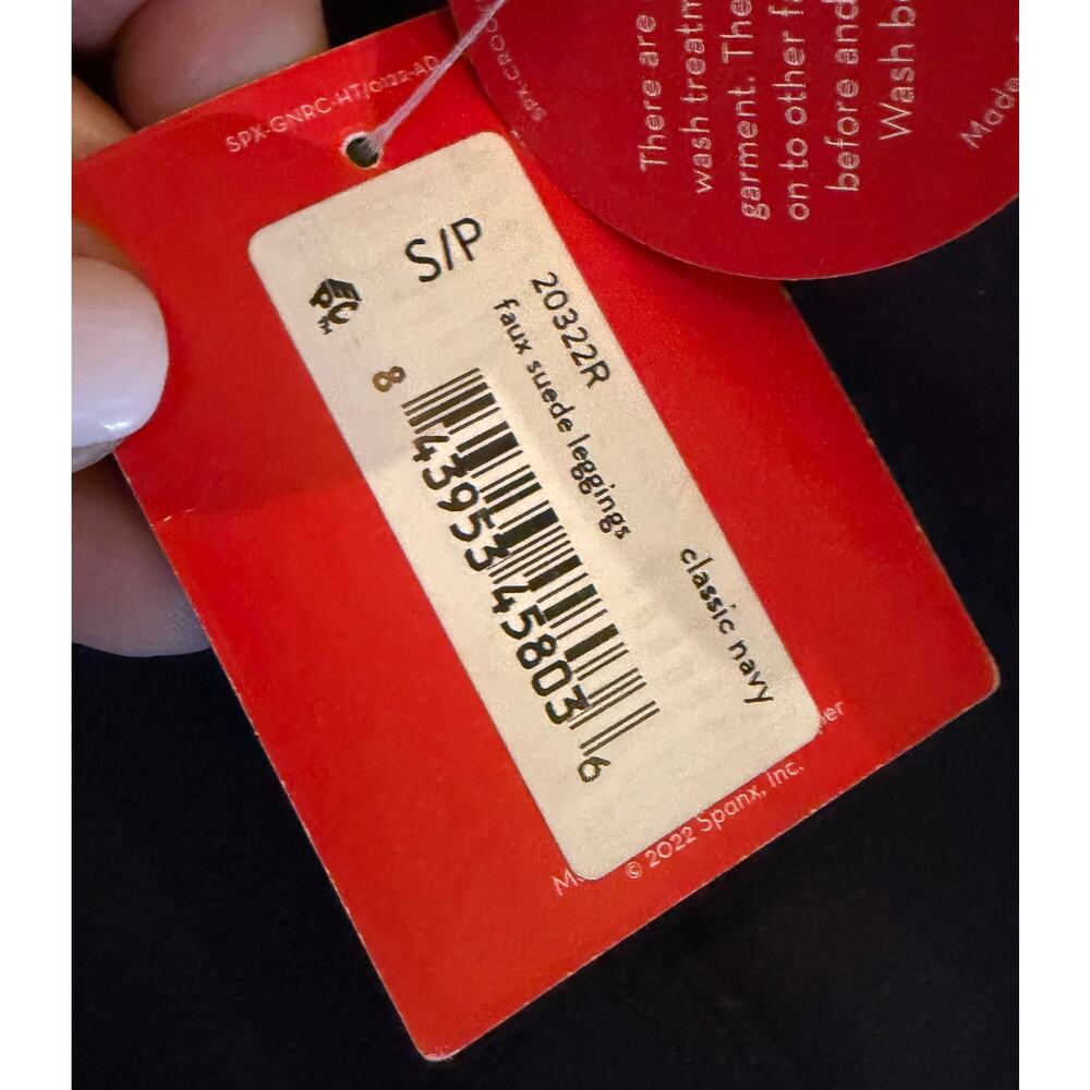 SPANX Leggings Womens S Navy Faux Suede High Rise Pull-On Shaping‎ - Picture 4 of 6
